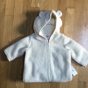 Fleece romper with bear ears